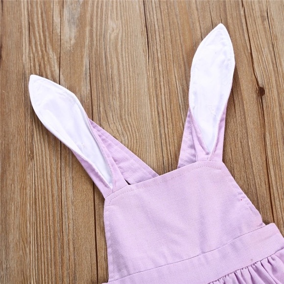 Lilac Bunny Rabbit Easter Jumper Dress Purple - Picture 5 of 7